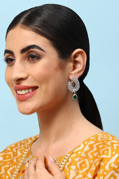 Green Brass Earrings image number 3