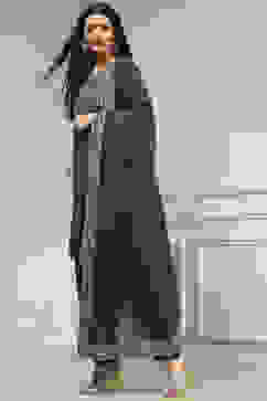 Teal Blue Printed Straight Suit Set image number 3