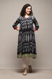 Charcoal Ikat Yarndyed Kurta image number 5