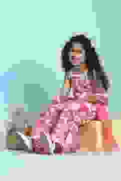 Coral Cotton Printed Straight Suit Set image number 6