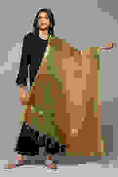 Light Brown Cotton Blend Dupatta image number 0