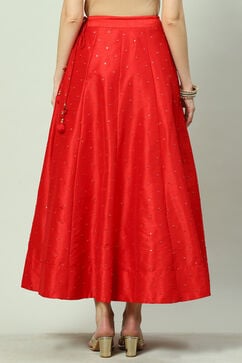 Red Art Silk Skirt image number 4