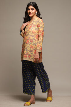 Navy Rayon Straight Palazzo image number 0