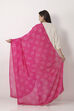 Rani Pink Mul Chanderi Dupatta image number 2