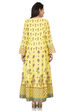 Off White Cotton Kalidar Printed Kurta image number 4