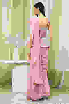 Nude-Colored Peplum Pre-Draped Saree image number 4