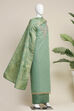Green Georgette Embroidered Unstitched Suit Set image number 4