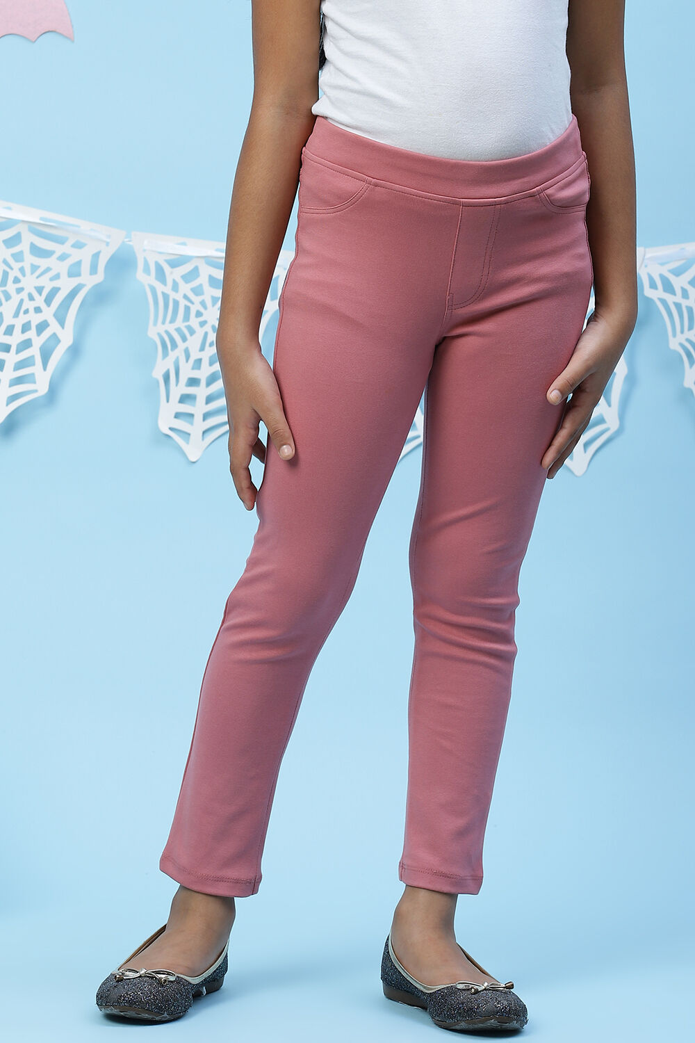 Grey Straight Poly Span Girls Bottom Wear image number 2