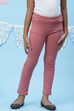 Onion Pink Straight Poly Span Girls Bottom Wear image number 2