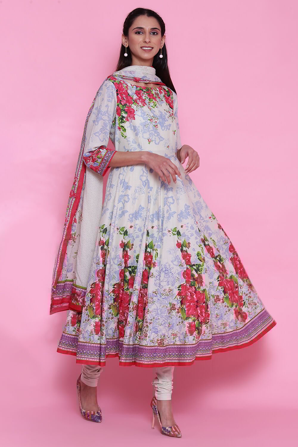 Cotton anarkali kurtis biba sales