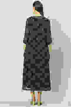 Black Art Silk Front Open 2 Piece Set image number 4