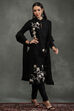 Rohit Bal Maroon Silk Chanderi Floral Straight Suit Set image number 6