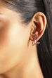 Rose Gold Plated Brass Butterfly-Shaped Studded Earrings image number 1