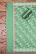 Blue Cotton Printed Embroidered Unstitched Suit Set image number 3