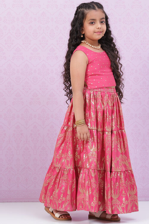 Pink Art Silk Lehenga Set image number 5