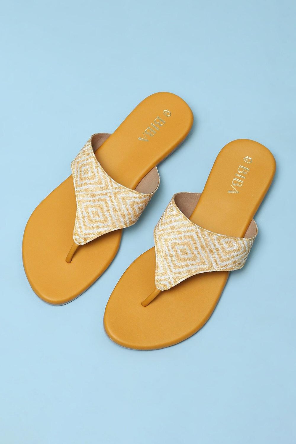 Yellow Fabric Thong Sandals