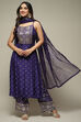 Purple Viscose Asymmetric Printed Kurta Palazzo Suit Set image number 7