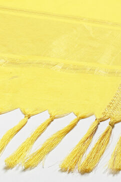 Yellow Cotton Straight Kurta Slim Pants Suit Set image number 3