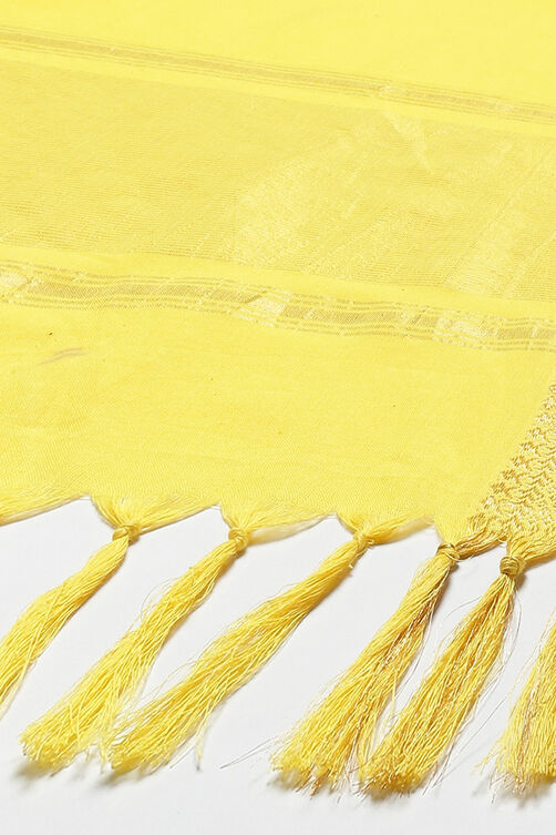 Yellow Cotton Straight Kurta Slim Pant Suit Set image number 3