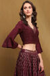 Black Hand-Block Printed Festive Crop Top image number 4