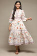 White Cotton Straight Printed Kurta