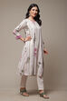 Ivory LIVA Straight Printed Kurta image number 4