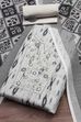 Black Linen Royal-Ikkat  Buti Print Unstitched Suit Set image number 0