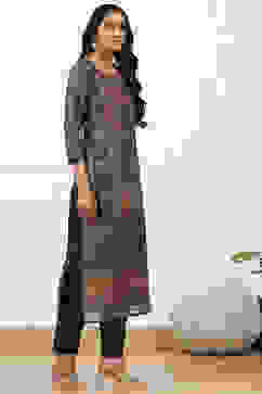 Yellow Chanderi Printed  Embroidered Unstitched Suit Set image number 6