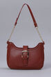 Maroon PU Shoulder Bag image number 1