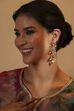 Gold Plated Brass Studded Kaanchain Earrings image number 3