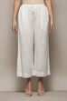 Off White Rayon Solid Palazzo image number 5