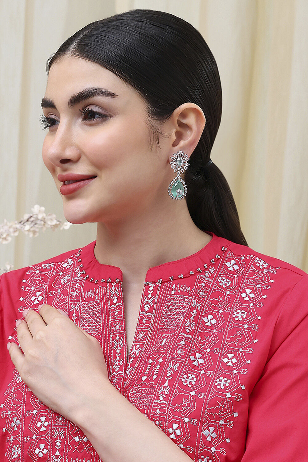 Mint Green Alloy Drop & Danglers image number 3