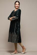 Maroon Poly Velvet Printed Straight Kurta image number 2