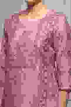 Pink Chanderi Blend Printed Embroidered Unstitched Suit Set image number 2