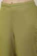Green Viscose Yoke Embroidered Straight Suit Set image number 2