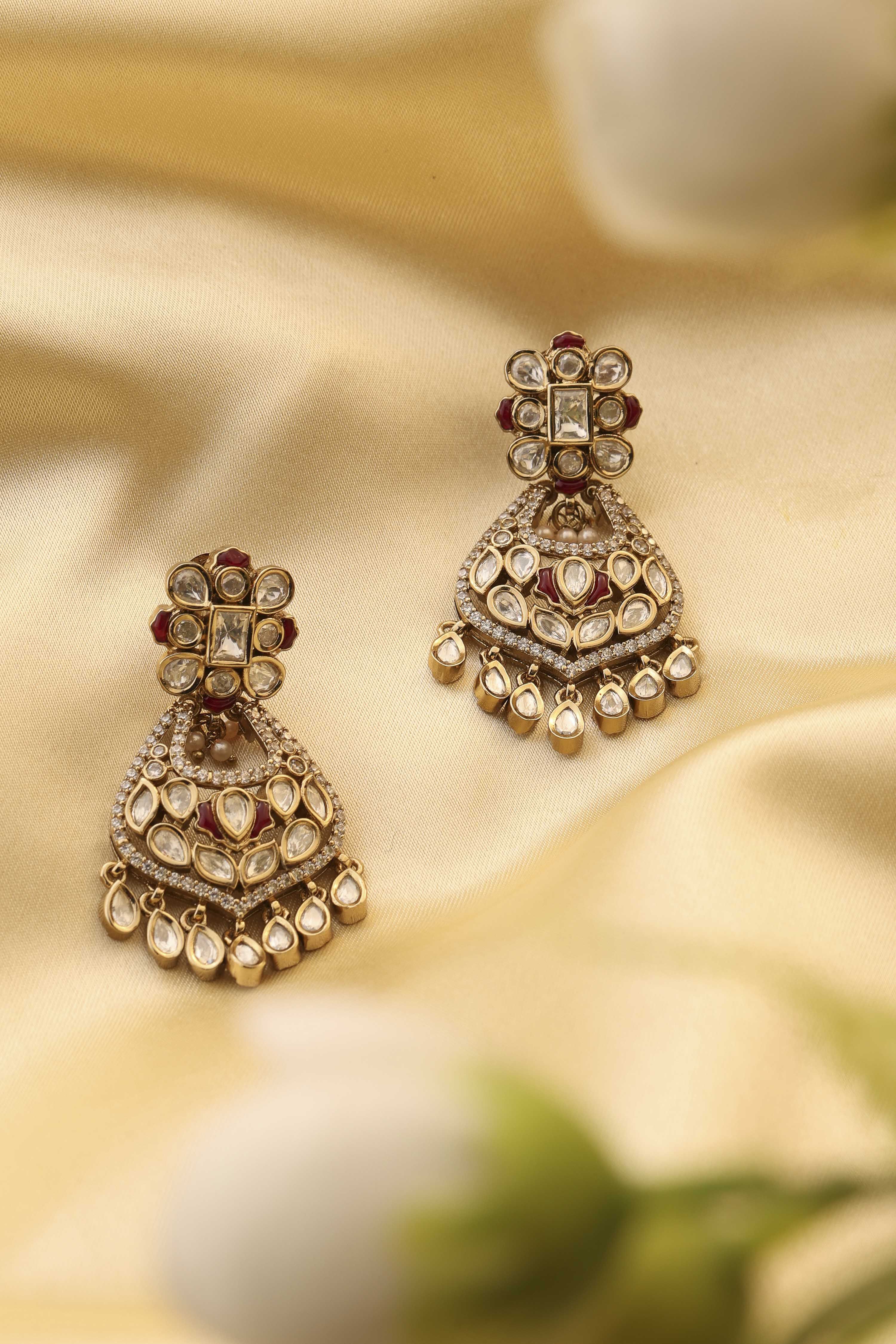 Red Brass Drop & Danglers image number 0