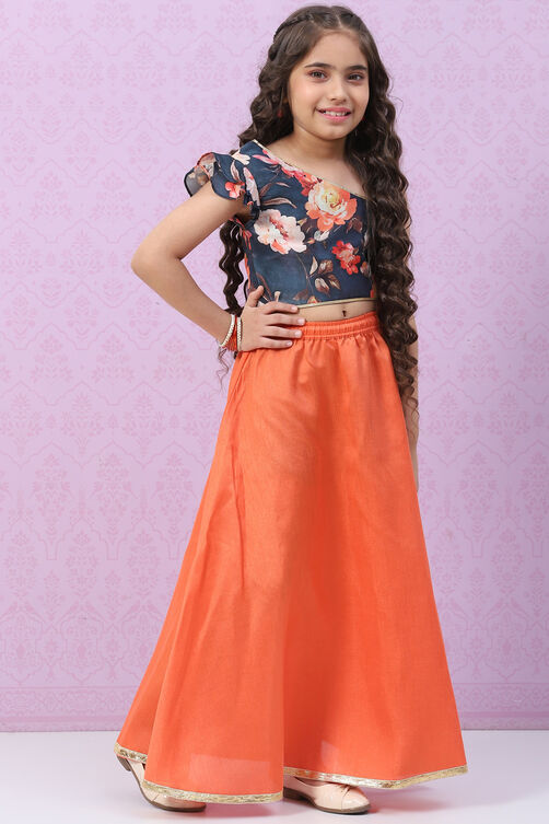 Peach Art Silk Lehenga Set image number 5