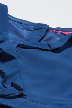 Blue Art Silk Flared Lehenga Set image number 1