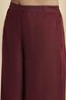 Maroon Embroidered Sleeveless Fusion Set image number 2