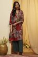 Rust Poly Viscose Straight Kurta
