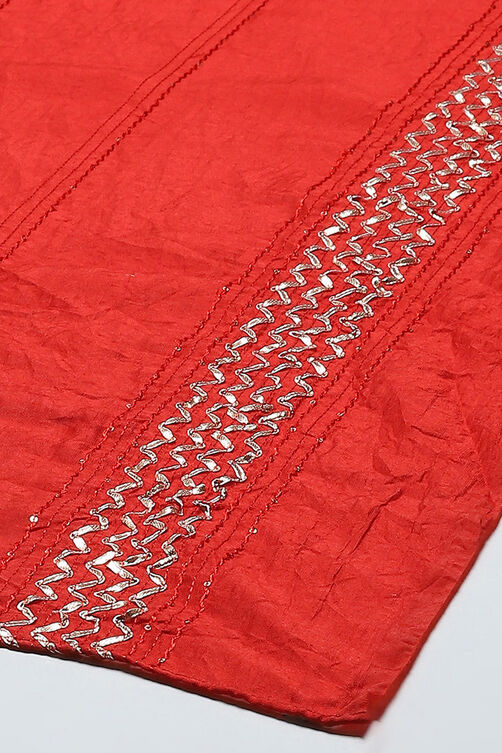 Red Poly Chiffon Dupatta image number 1