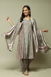 Grey Modal A-Line Kurta Palazzo Suit Set