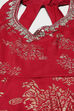Cherry Red Rayon Flared Printed Dress image number 1