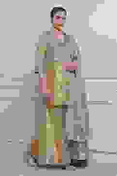 Gold-Toned Banarasi Tissue Printed Sharara Suit Set image number 5