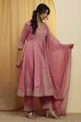Pink Cotton Silk Anarkali Suit Set image number 4