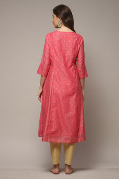 Coral Art Silk Flared Printed Kurta image number 2