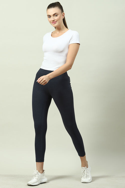 Navy Fitted Leggings image number 5