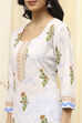 Pink Cotton Screen Print Unstitched Suit Set image number 2