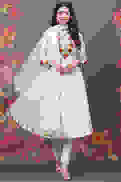 Rohit Bal Off White Cotton Silk Straight Yarndyed Suit Set image number 0