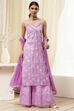 Pink Cotton Floral Strappy Straight Suit Set image number 0